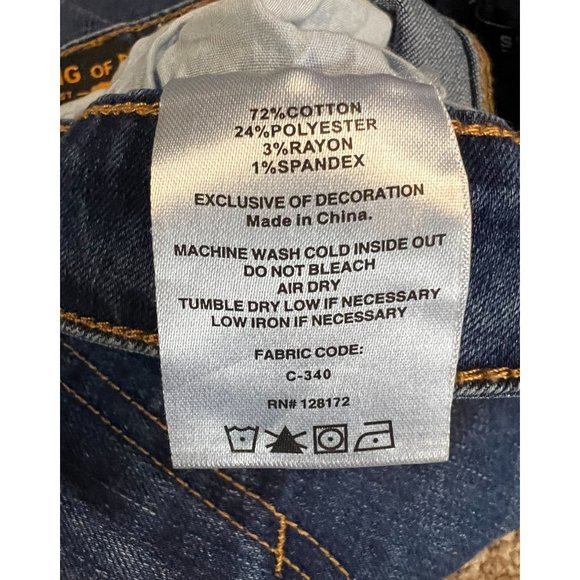 Ring Of Fire Jeans Womens Slim 36x30 Distressed Dark Wash - Picture 8 of 8